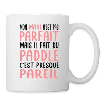 Mein Mann ist nicht perfekt, aber er paddelt - Tasse - Weiß - Rechts