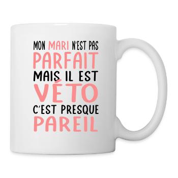 Mon mari n'est pas parfait mais il est véto - Mug blanc - blanc - Droite