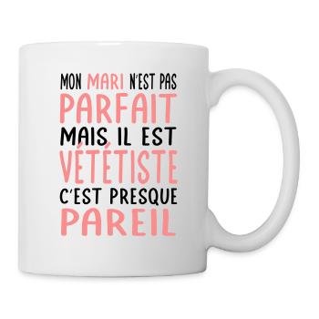 Mon mari n'est pas parfait mais il est vététiste - Mug blanc - blanc - Droite