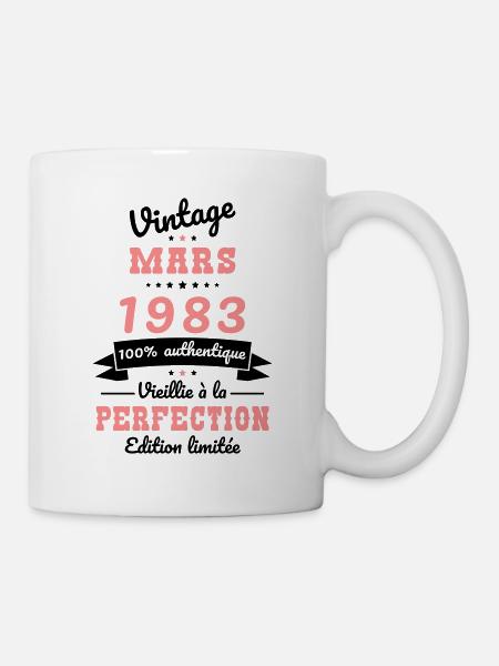 Anniversaire 40 ans - Vintage - Mars 1983 - Mug blanc - blanc