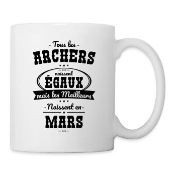 Archers égaux meilleurs naissent en Mars - Mug blanc - blanc - Droite