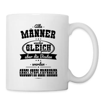 Männer gleich Besten werden Gabelstaplerfahrer - Tasse - Weiß - Rechts