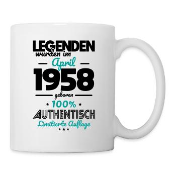 65. Geburtstag - Legenden wurden im April 1958 - Tasse - Weiß - Rechts