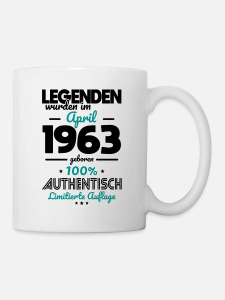60. Geburtstag - Legenden wurden im April 1963 - Tasse - Weiß