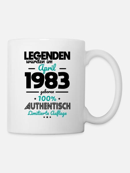 40. Geburtstag - Legenden wurden im April 1983 - Tasse - Weiß