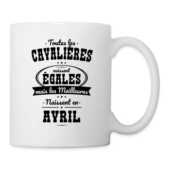Cavalières égales meilleures naissent en Avril - Mug blanc - blanc - Droite