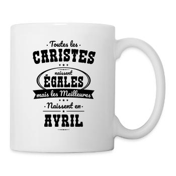 Caristes égales meilleures naissent en Avril - Mug blanc - blanc - Droite