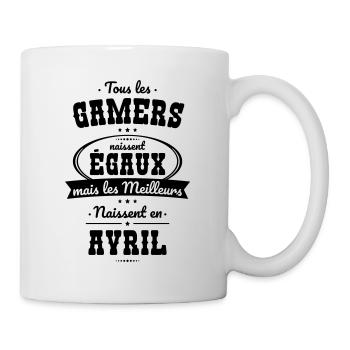 Gamers égaux meilleurs naissent en Avril - Mug blanc - blanc - Droite