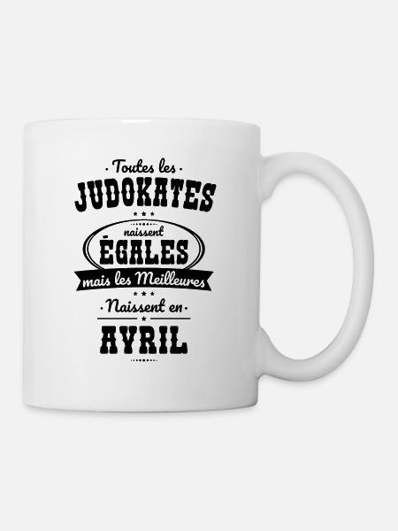 Judokates égales meilleures naissent en Avril - Mug blanc - blanc