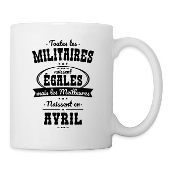 Militaires égales meilleures naissent en Avril - Mug blanc - blanc - Droite