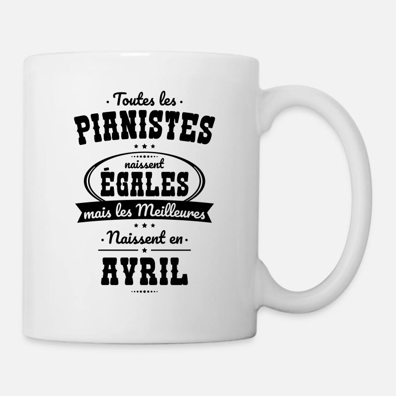 Pianistes égales meilleures naissent en Avril - Mug blanc - blanc