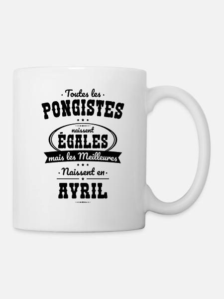 Pongistes égales meilleures naissent en Avril - Mug blanc - blanc