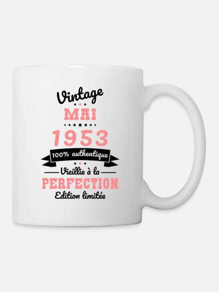 Anniversaire 70 ans - Vintage - Mai 1953 - Mug blanc - blanc