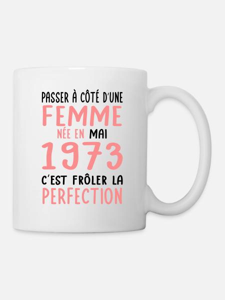 Anniversaire 50 ans - Née en Mai 1973 - Mug blanc - blanc
