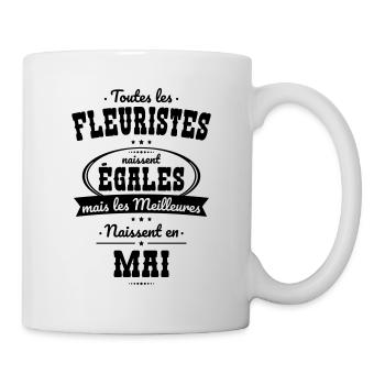 Fleuristes égales meilleures naissent en Mai - Mug blanc - blanc - Droite