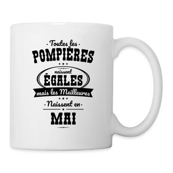 Pompières égales meilleures naissent en Mai - Mug blanc - blanc - Droite
