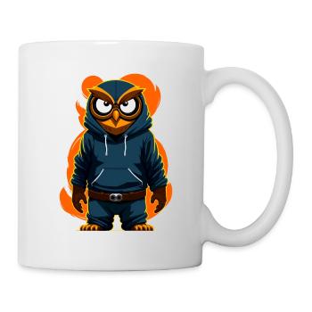 Hibou avec sweat à capuche - Mug blanc - blanc - Droite