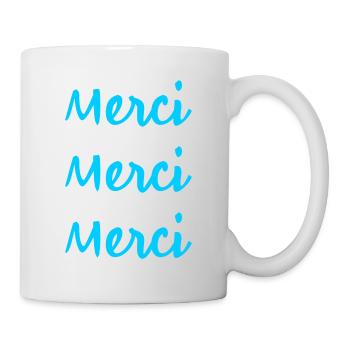 MERCI. THANKS. THANK YOU. ANNIVERSAIRE. NAISSANCE. - Mug blanc - blanc - Droite
