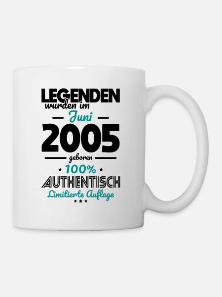 18. Geburtstag - Legenden wurden im Juni 2005 - Tasse - Weiß