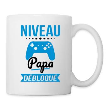 Fête des pères - Niveau Papa débloqué - Cadeau - Mug blanc - blanc - Droite