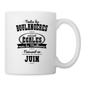 Boulangères égales meilleures naissent en Juin - Mug blanc - blanc - Droite