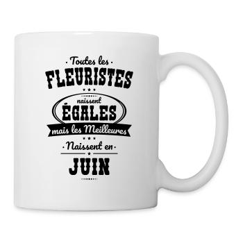 Fleuristes égales meilleures naissent en Juin - Mug blanc - blanc - Droite