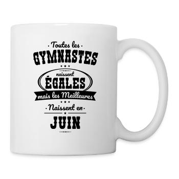 Gymnastes égales meilleures naissent en Juin - Mug blanc - blanc - Droite