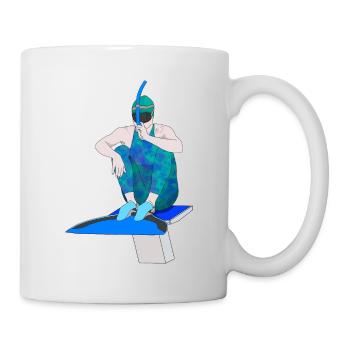 Nager avec palmes - Mug blanc - blanc - Droite