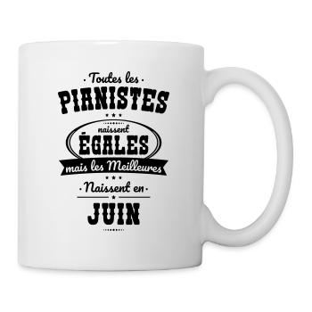 Pianistes égales meilleures naissent en Juin - Mug blanc - blanc - Droite