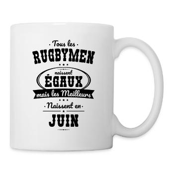 Rugbymen égaux meilleurs naissent en Juin - Mug blanc - blanc - Droite