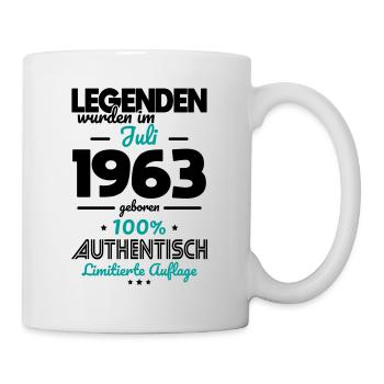 60. Geburtstag - Legenden wurden im Juli 1963 - Tasse - Weiß - Rechts