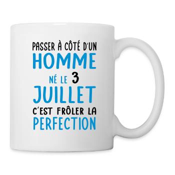 Anniversaire - Né le 3 Juillet Frôler perfection - Mug blanc - blanc - Droite