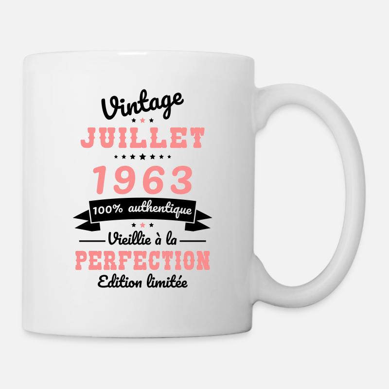 Anniversaire 60 ans - Vintage - Juillet 1963 - Mug blanc - blanc