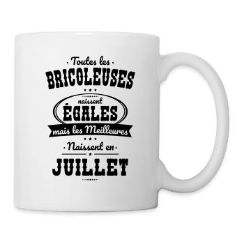 Bricoleuses égales meilleures naissent en Juillet - Mug blanc - blanc - Droite