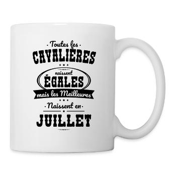 Cavalières égales meilleures naissent en Juillet - Mug blanc - blanc - Droite
