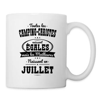Camping-caristes meilleures naissent Juillet - Mug blanc - blanc - Droite