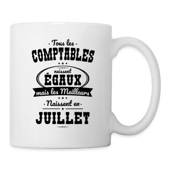 Comptables égaux meilleurs naissent en Juillet - Mug blanc - blanc - Droite