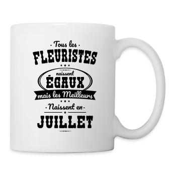 Fleuristes égaux meilleurs naissent en Juillet - Mug blanc - blanc - Droite