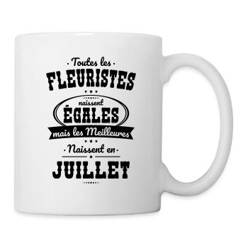 Fleuristes égales meilleures naissent en Juillet - Mug blanc - blanc - Droite