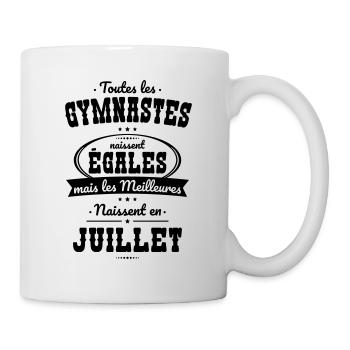 Gymnastes égales meilleures naissent en Juillet - Mug blanc - blanc - Droite