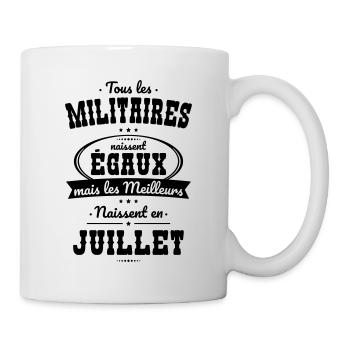 Militaires égaux meilleurs naissent en Juillet - Mug blanc - blanc - Droite