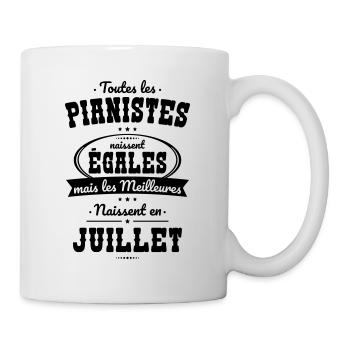 Pianistes égales meilleures naissent en Juillet - Mug blanc - blanc - Droite