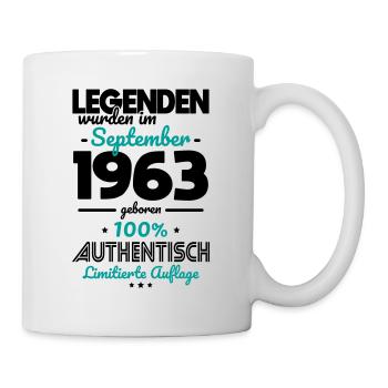 60. Geburtstag - Legenden wurden im September 1963 - Tasse - Weiß - Rechts