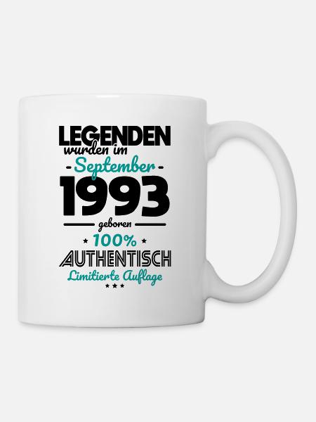 30. Geburtstag - Legenden wurden im September 1993 - Tasse - Weiß