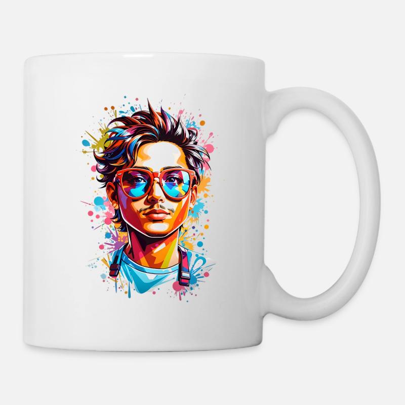 Hipster mit Bart - Tasse - Weiß