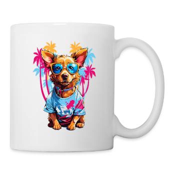 Chien cool - Mug blanc - blanc - Droite