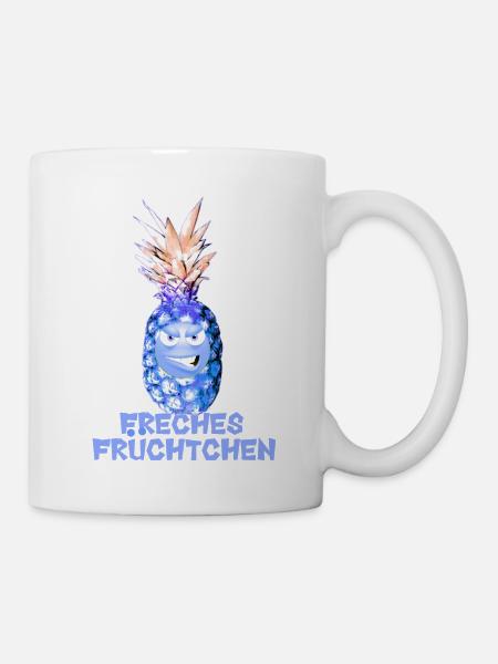 Freches Früchtchen, Ananas,Obst - Tasse - Weiß