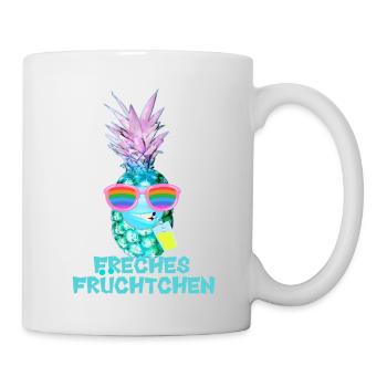Freches Früchtchen, Ananas,Obst, Urlaub - Tasse - Weiß - Rechts