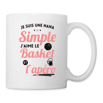 Nana simple aime le basket et l'apéro - Mug blanc - blanc - Droite