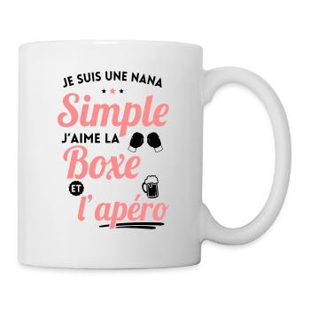 Je suis une nana simple j'aime la boxe et l'apéro - Mug blanc - blanc - Droite